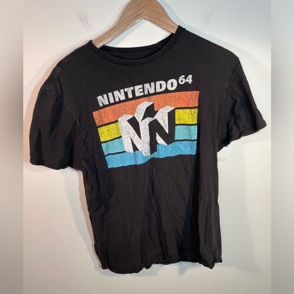 Nintendo 64 Black Graphic Mens Tee Large